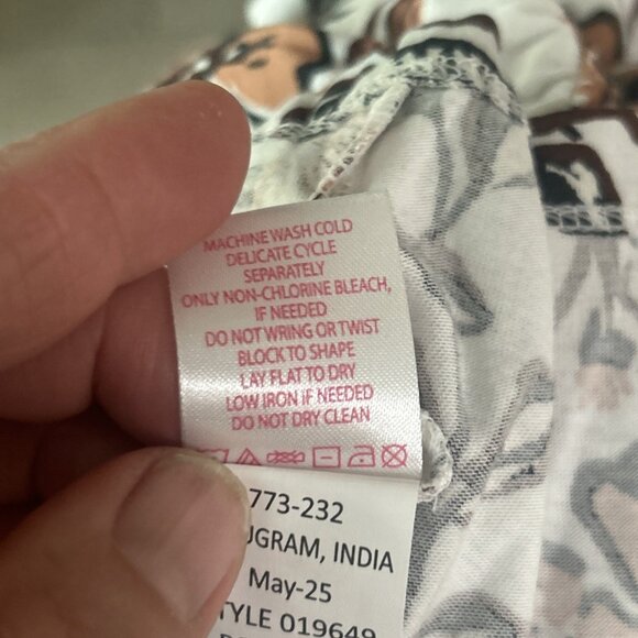 Lilly Pulitzer Amesbury Dress Color Coconut Take Meowt Brown Tan White Large - Picture 12 of 16